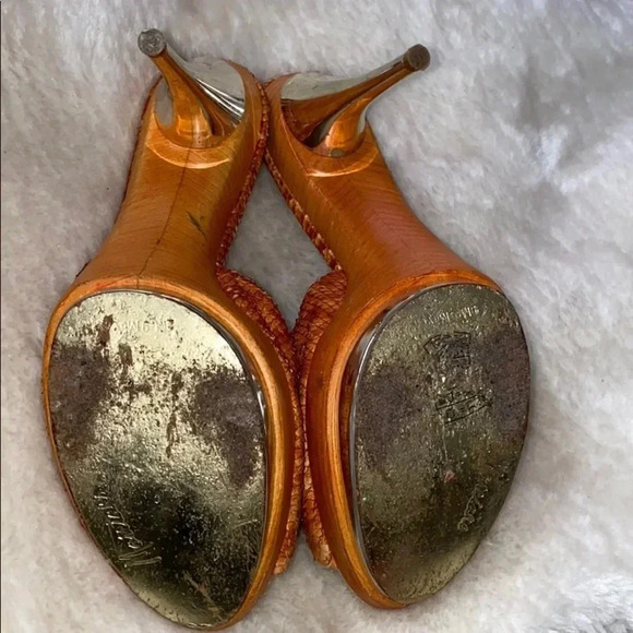 Marciano croc leather open toe stiletto mules  Sz 9.5 - Picture 8 of 16